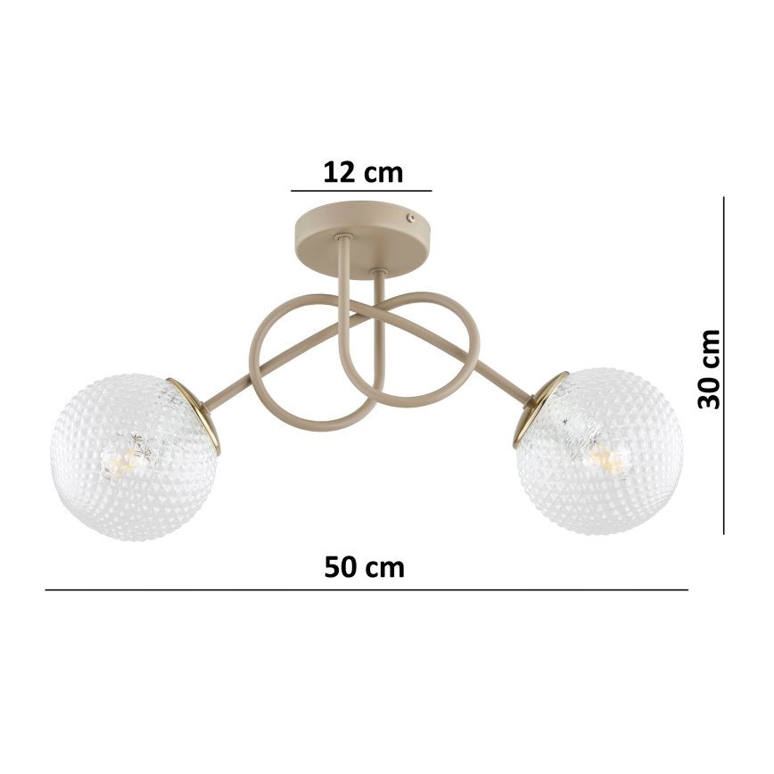 Brilagi - Stropni lestenec STELLA 2xE27/60W/230V bež/zlata