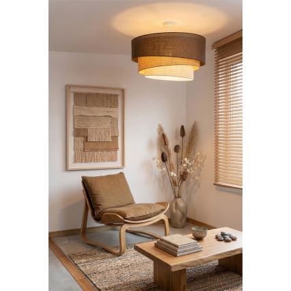 Brilagi - Stropni lestenec TRIO 3xE27/60W/230V, premer 60 cm, rjav/bež/bel