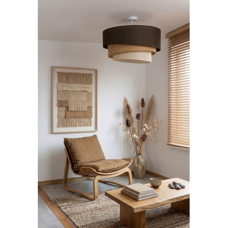 Brilagi - Stropni lestenec TRIO 3xE27/60W/230V, premer 60 cm, rjav/bež/bel