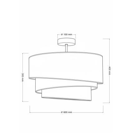 Brilagi - Stropni lestenec TRIO 3xE27/60W/230V, premer 60 cm, rjav/bež/bel