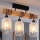 Brilagi - Stropni lestenec WOOD GLASS 3xE27/60W/230V borovica/črna/bela