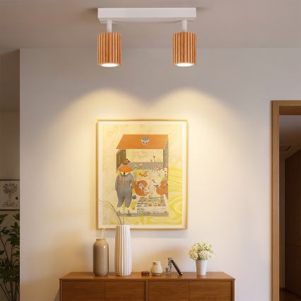 Brilagi - Stropni reflektor MODERN WOOD 2xGU10/8W/230V les/bela