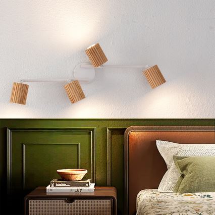 Brilagi - Stropni reflektor MODERN WOOD 4xGU10/8W/230V les/bela