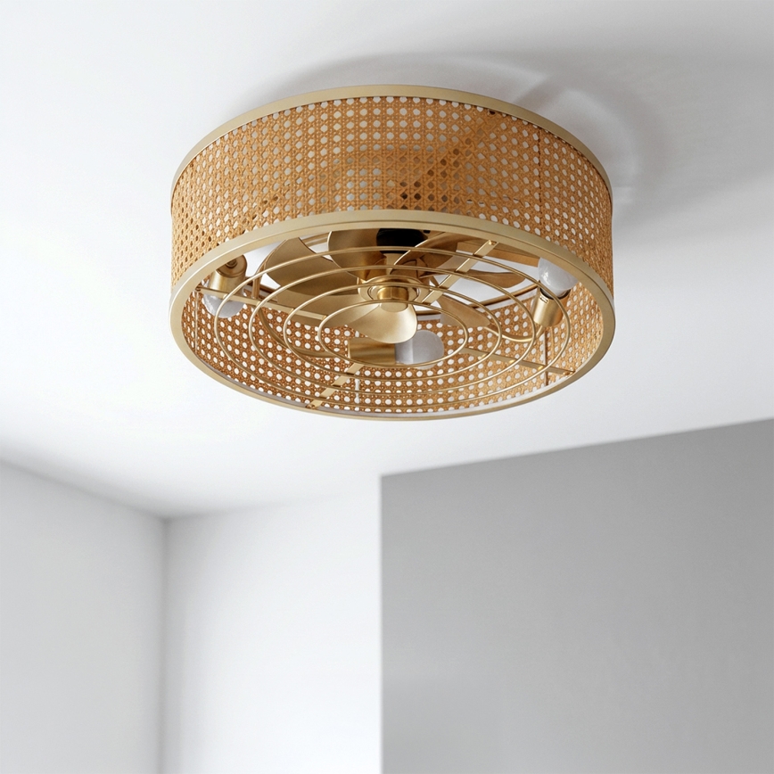 Brilagi - Stropni ventilator 4xE27/40W/230V premer 50 cm bambus + daljinski upravljalnik