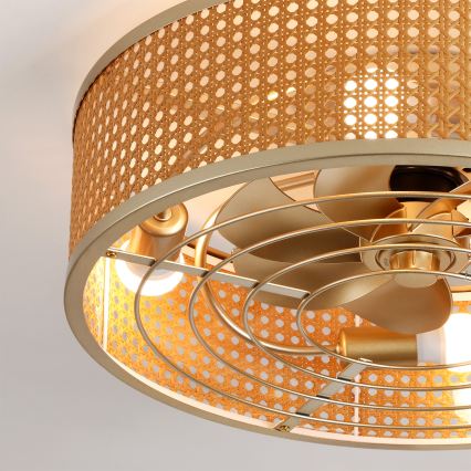 Brilagi - Stropni ventilator 4xE27/40W/230V premer 50 cm bambus + daljinski upravljalnik