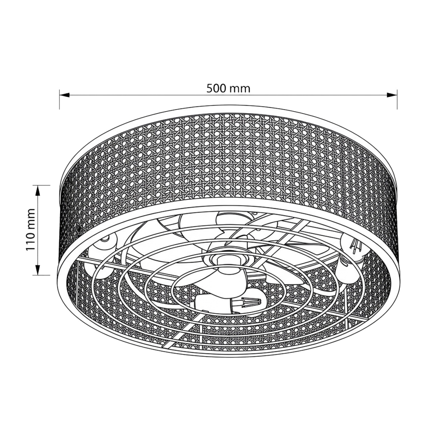 Brilagi - Stropni ventilator 4xE27/40W/230V premer 50 cm bambus + daljinski upravljalnik