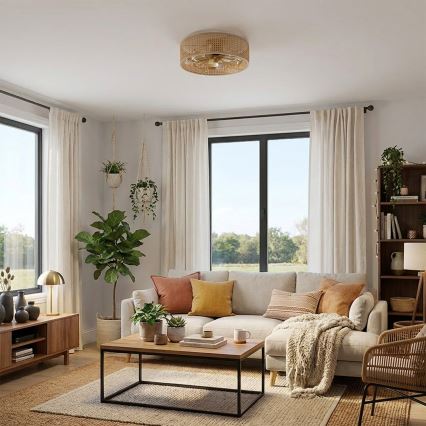 Brilagi - Stropni ventilator 4xE27/40W/230V premer 50 cm bambus + daljinski upravljalnik