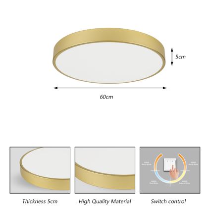 Brilagi - stropno LED svetilo POOL LED/60W/230V 3000/4000/6000K, premer 60 cm, zlato