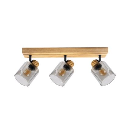 Brilagi - Stropno svetilo HYGGE 3xE14/15W/230V leseno/dimljeno