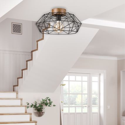 Brilagi - Stropna svetilka WOODY BASKET 1xE27/60W/230V premer 40 cm hrast