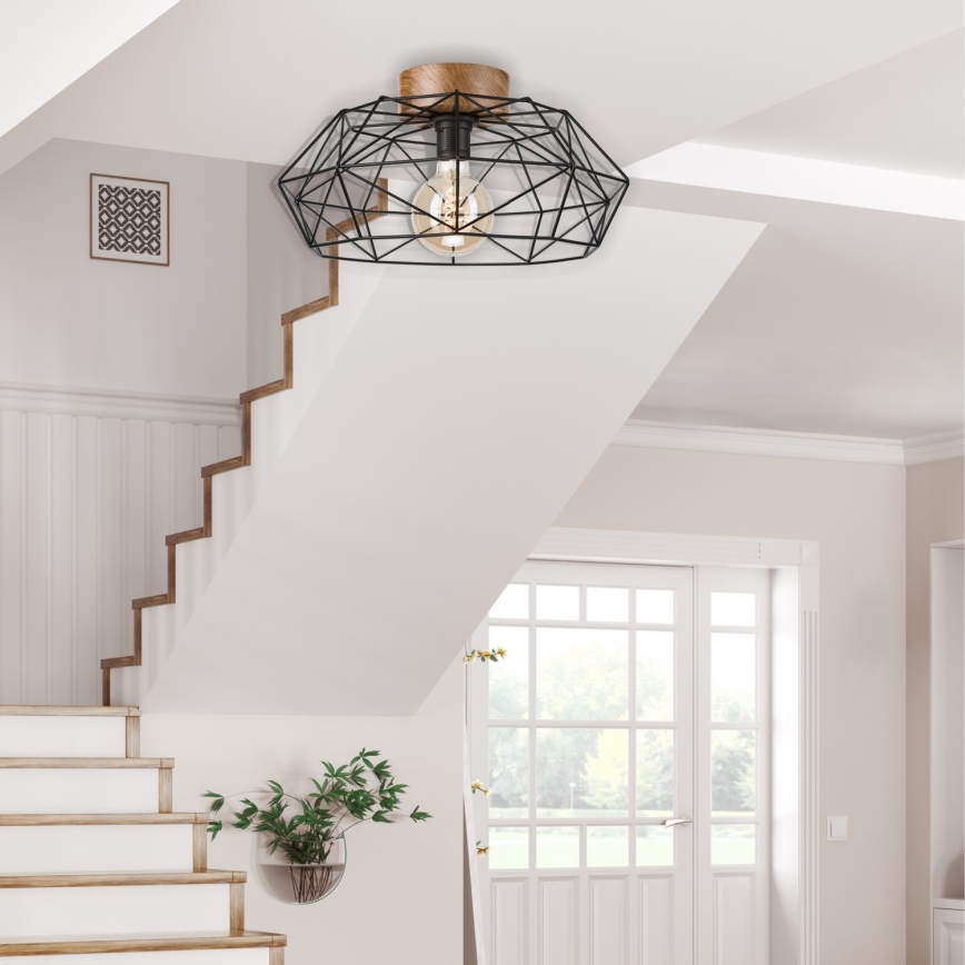 Brilagi - Stropna svetilka WOODY BASKET 1xE27/60W/230V premer 40 cm hrast