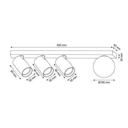 Brilagi - Stropno točkovno svetilo SELE BALL 3xGU10/30W/230V + 1xG9/10W bela
