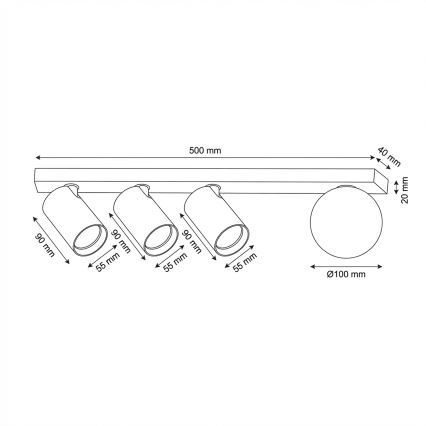 Brilagi - Stropno točkovno svetilo SELE BALL 3xGU10/30W/230V + 1xG9/10W bela