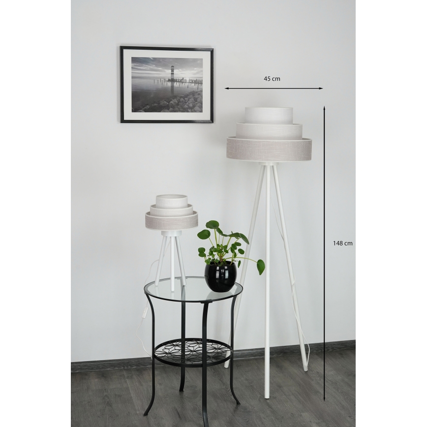 Brilagi - Talna svetilka ALASKA LUNETA 1xE27/15W/230V siva/krem barva