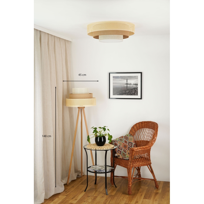 Brilagi - Talna svetilka CEDAR LUNETA 1xE27/15W/230V bež/rjava/krem barva