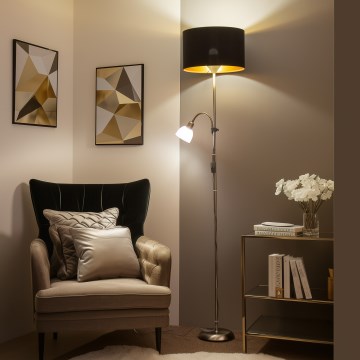 Brilagi - Talna svetilka CERIA 1xE27/100W/230V + 1xE14/25W mat krom/črna