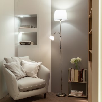 Brilagi - Talna svetilka CERIA 1xE27/100W/230V + 1xE14/25W matni krom/bela