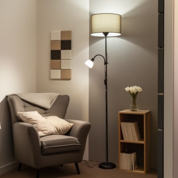 Brilagi - Talna svetilka CERIA 2v1 1xE27/100W/230V + 1xE14/25W črna/rjava