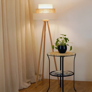 Brilagi - Talna svetilka DENVER LUNETA 1xE27/15W/230V bež/rjava/krem barva