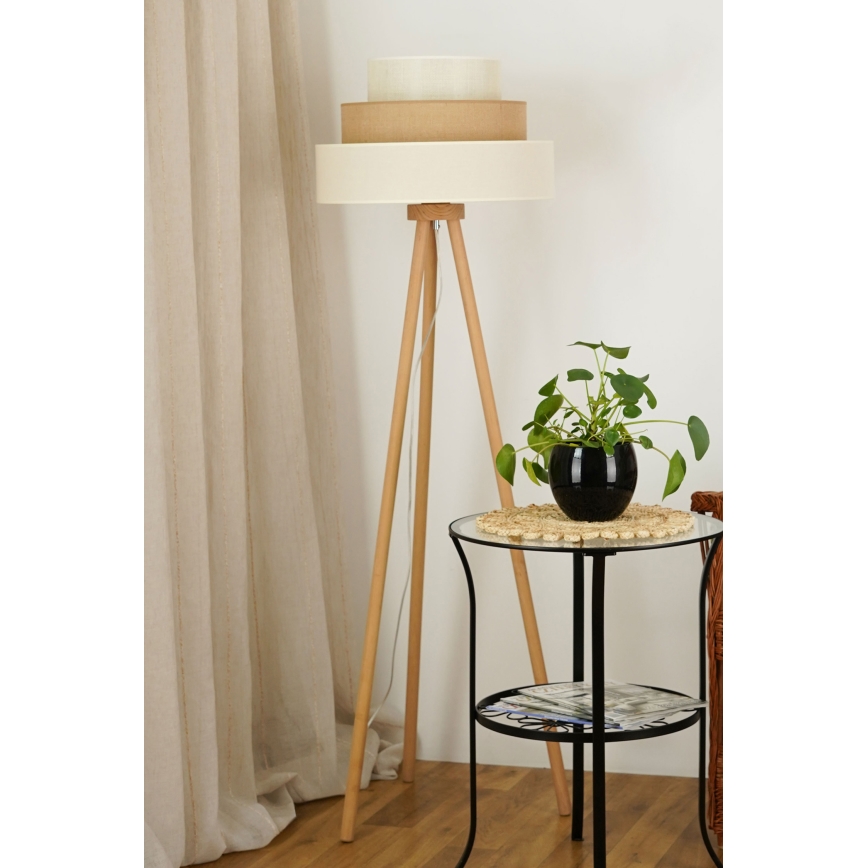 Brilagi - Talna svetilka DENVER LUNETA 1xE27/15W/230V bež/rjava/krem barva