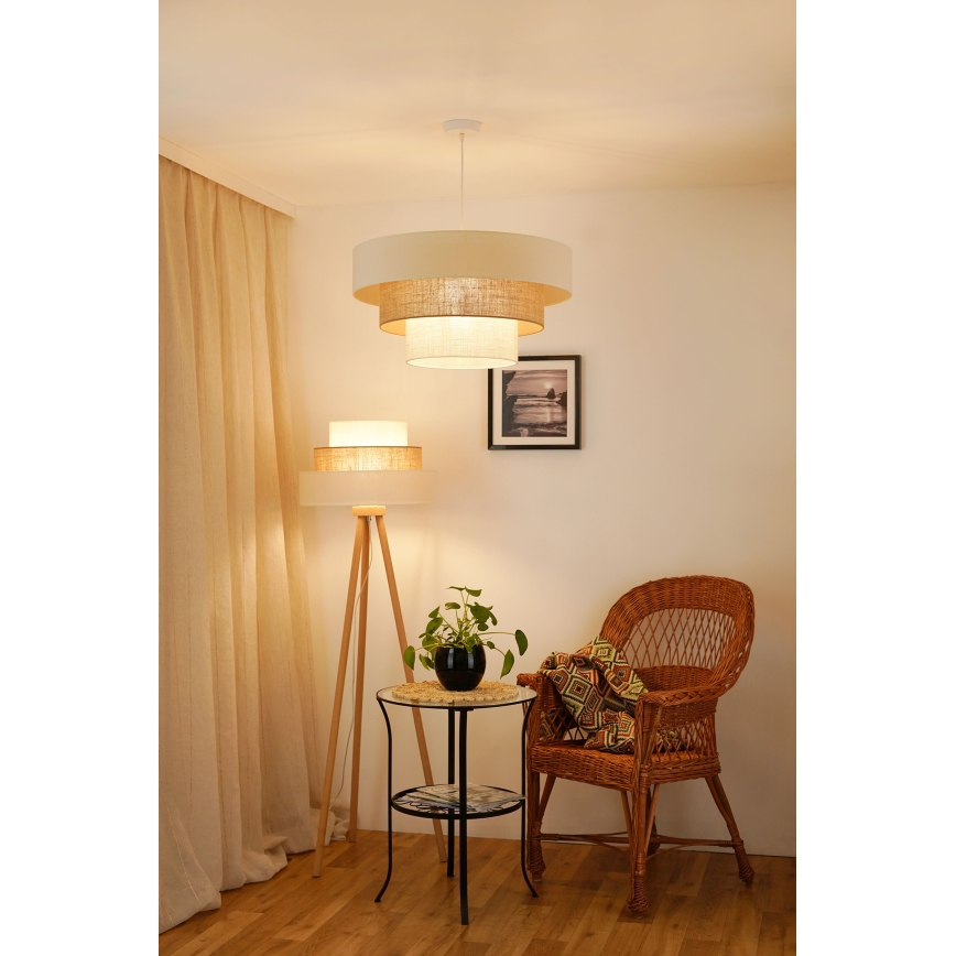 Brilagi - Talna svetilka DENVER LUNETA 1xE27/15W/230V bež/rjava/krem barva