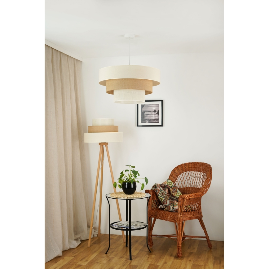Brilagi - Talna svetilka DENVER LUNETA 1xE27/15W/230V bež/rjava/krem barva