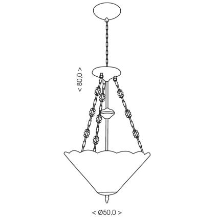 Brilagi - Tiffany lestenec z vitražem na verigi FOLIA 3xE27/60W/230V premer 50 cm