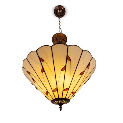 Brilagi - Tiffany lestenec z vitražem na verigi FOLIA 3xE27/60W/230V premer 50 cm