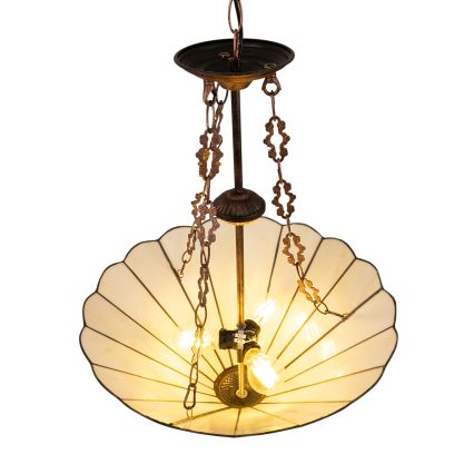 Brilagi - Tiffany lestenec z vitražem na verigi FOLIA 3xE27/60W/230V premer 50 cm
