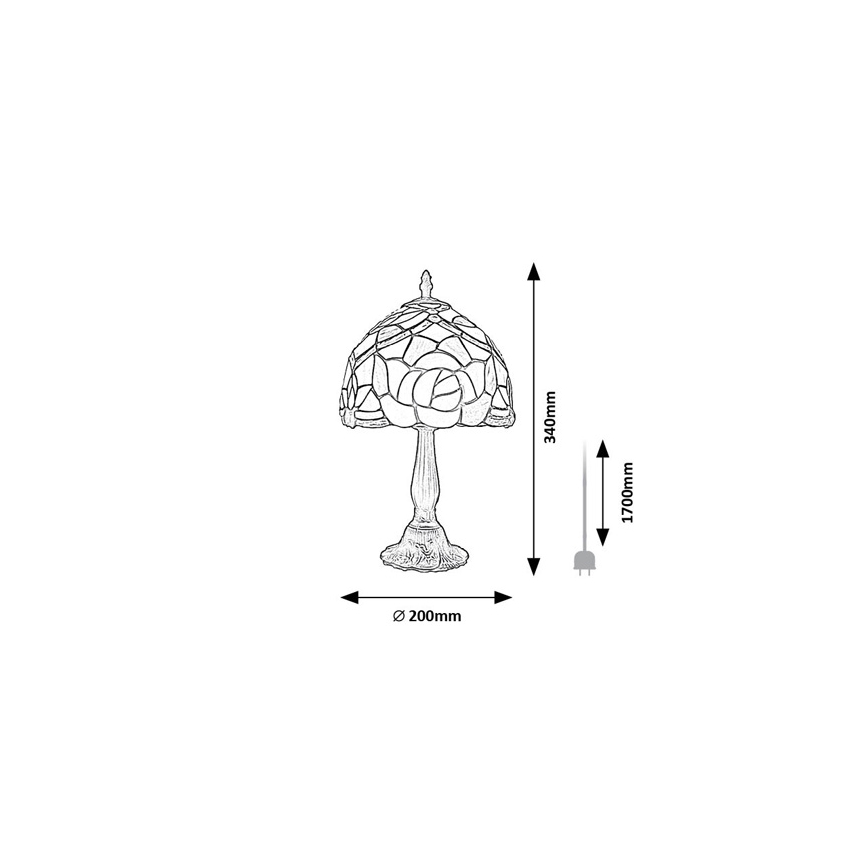 Brilagi - Tiffany vitražna namizna svetilka GARLAN 1xE14/40W/230V