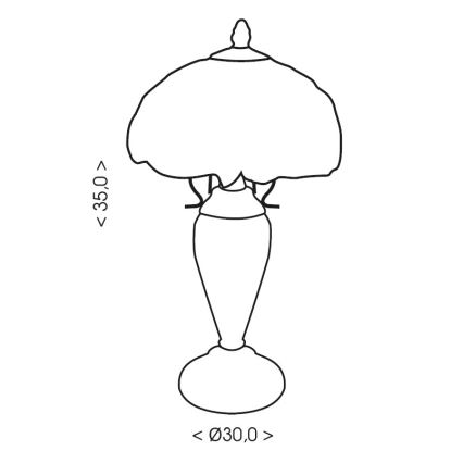 Brilagi - Tiffany vitražna namizna svetilka JUNGLE 1xE27/60W/230V + 1xE14/40W