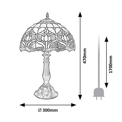 Brilagi - Tiffany vitražna namizna svetilka LORAS 1xE27/40W/230V