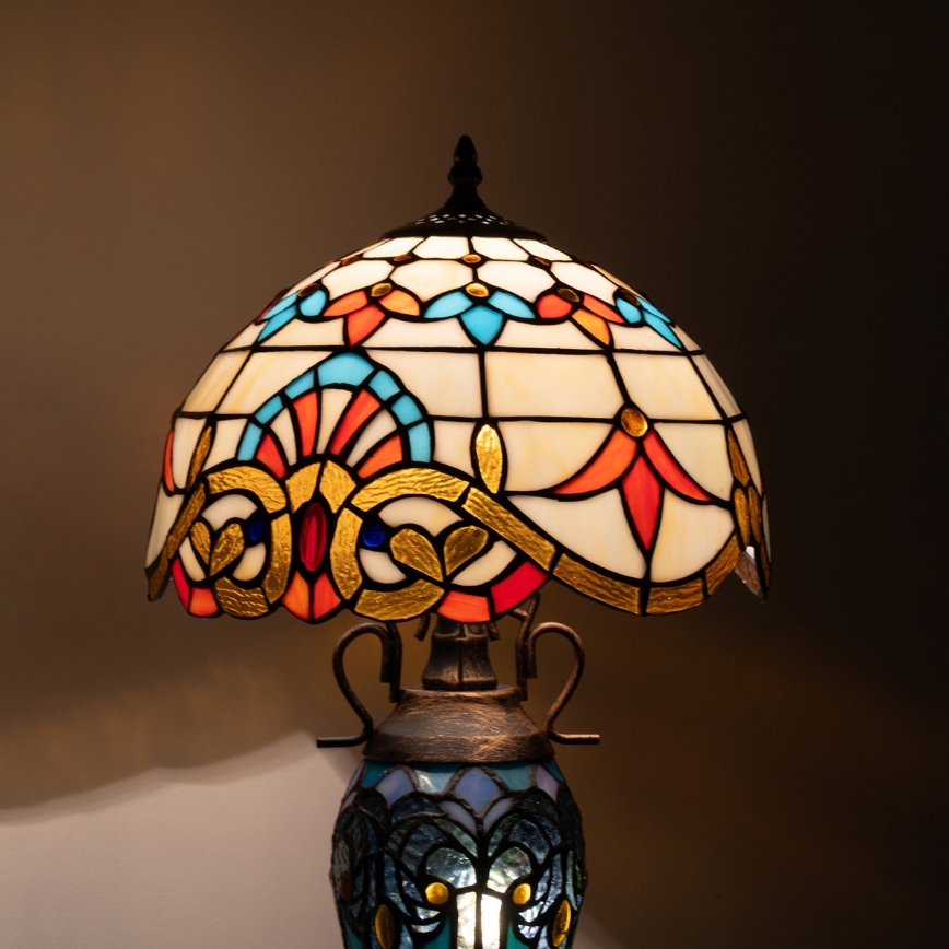 Brilagi - Tiffany vitražna namizna svetilka MIRABELLA 1xE27/60W/230V + 1xE14/40W