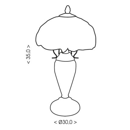 Brilagi - Tiffany vitražna namizna svetilka SIENNA 1xE27/60W/230V + 1xE14/40W