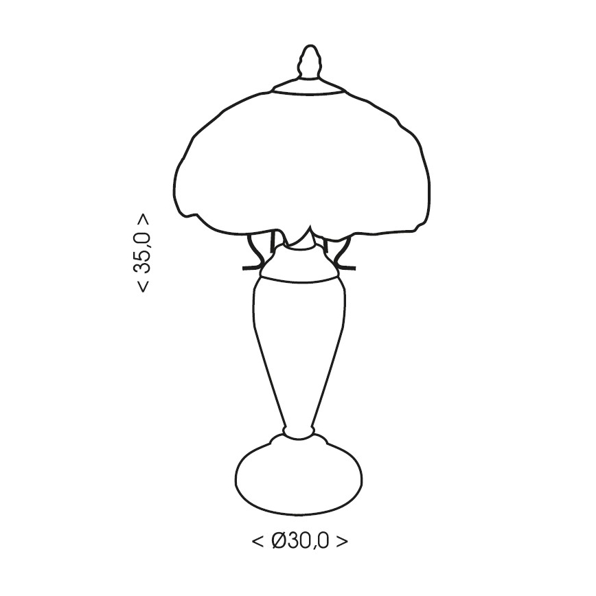 Brilagi - Tiffany vitražna namizna svetilka SIENNA 1xE27/60W/230V + 1xE14/40W