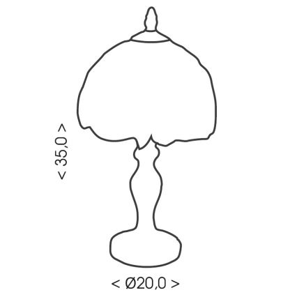 Brilagi - Tiffany vitražna namizna svetilka SIENNA 1xE27/60W/230V