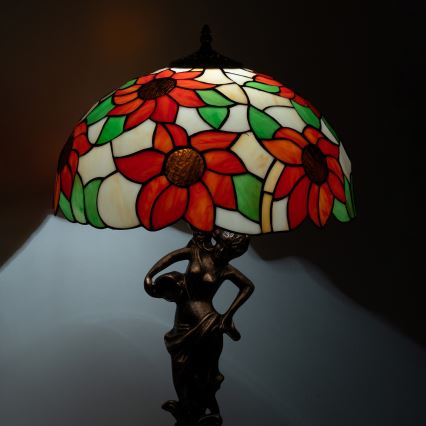 Brilagi - Tiffany vitražna namizna svetilka SUNFLOWER 1xE27/60W/230V