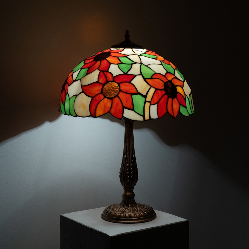 Brilagi - Tiffany vitražna namizna svetilka SUNFLOWER 2xE27/60W/230V
