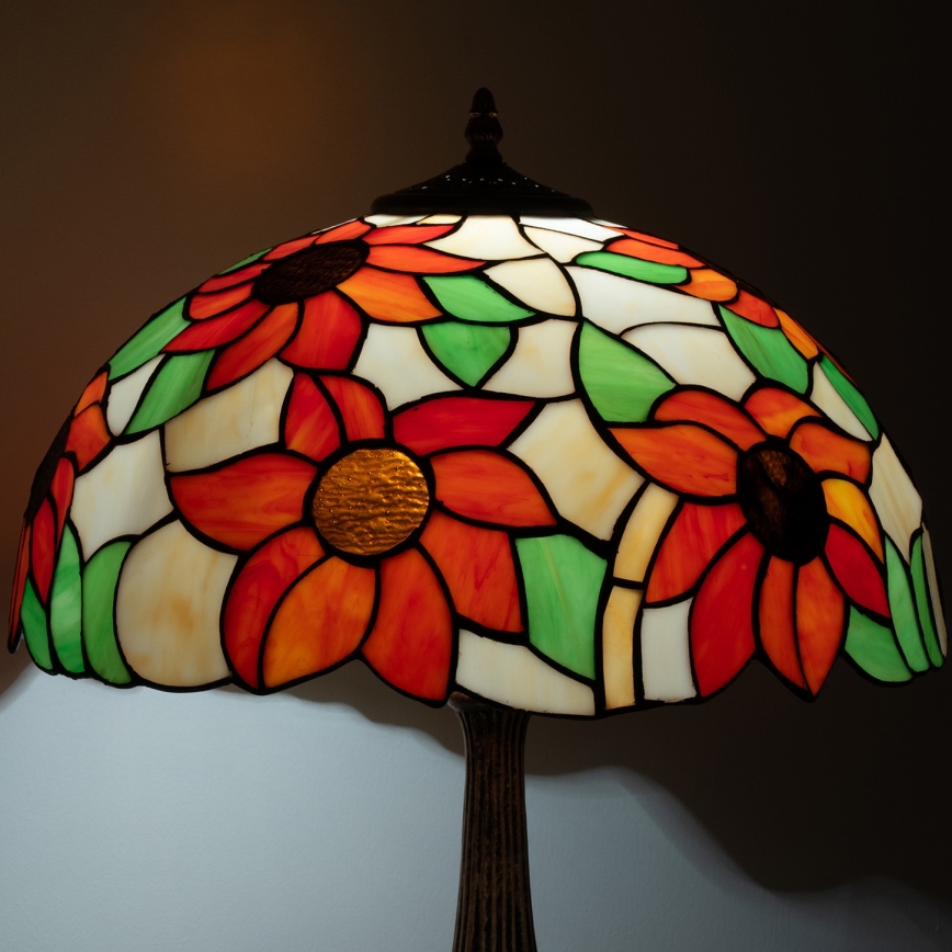 Brilagi - Tiffany vitražna namizna svetilka SUNFLOWER 2xE27/60W/230V
