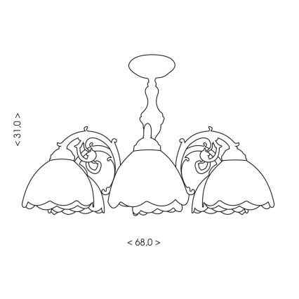 Brilagi - Tiffany vitražna površinsko montirana stropna svetilka MIRABELLA 8xE27/60W/230V, premer 68 cm