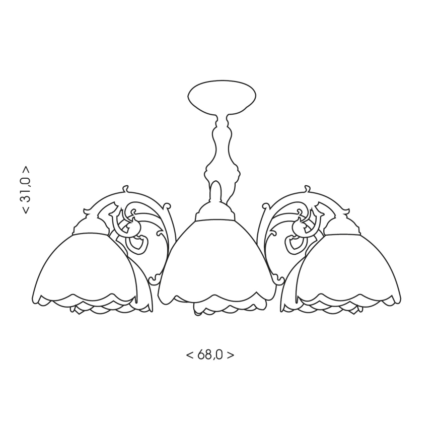 Brilagi - Tiffany vitražna površinsko montirana stropna svetilka MIRABELLA 8xE27/60W/230V, premer 68 cm