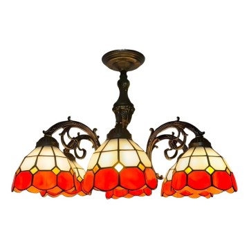 Brilagi - Tiffany vitražna pritrjena stropna svetilka SIENNA 6xE27/60W/230V, premer 60 cm