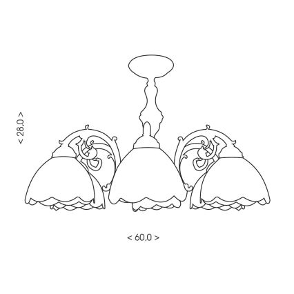 Brilagi - Tiffany vitražna pritrjena stropna svetilka SIENNA 6xE27/60W/230V, premer 60 cm