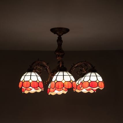 Brilagi - Tiffany vitražna pritrjena stropna svetilka SIENNA 6xE27/60W/230V, premer 60 cm