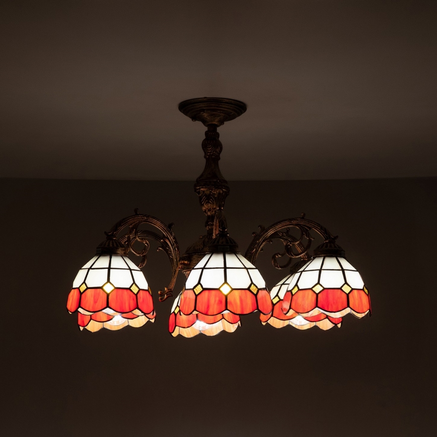 Brilagi - Tiffany vitražna pritrjena stropna svetilka SIENNA 6xE27/60W/230V, premer 60 cm