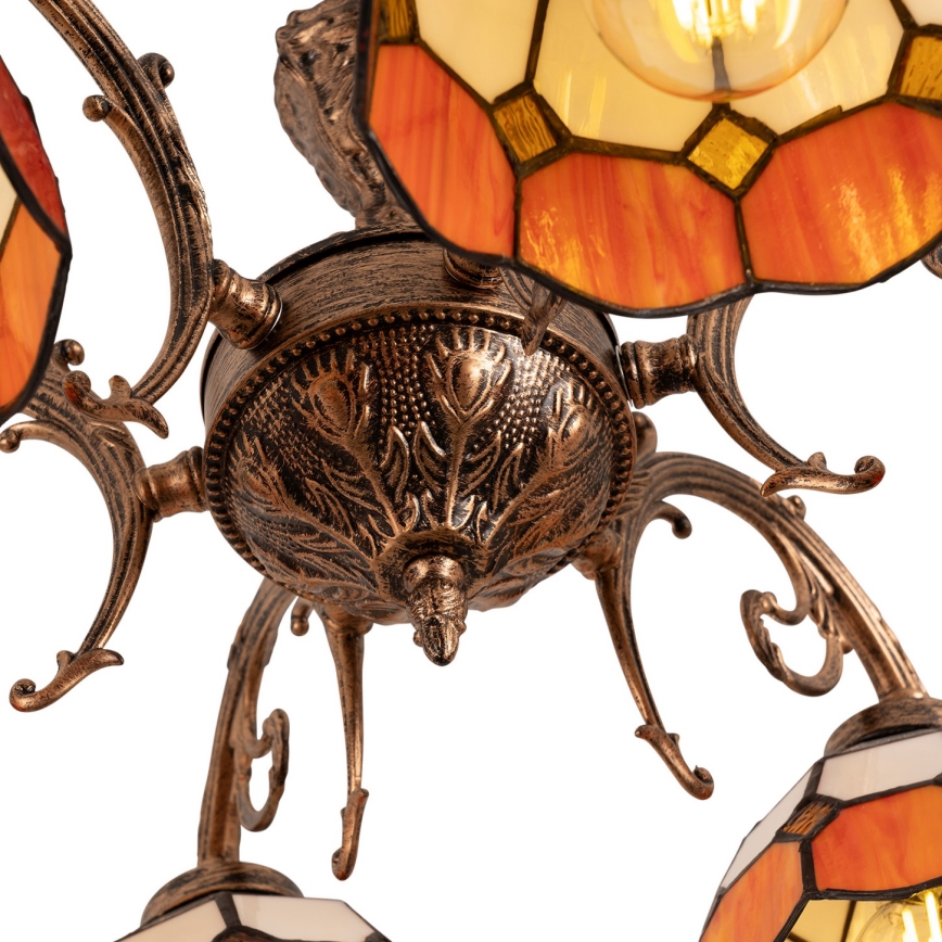 Brilagi - Tiffany vitražna pritrjena stropna svetilka SIENNA 6xE27/60W/230V, premer 60 cm
