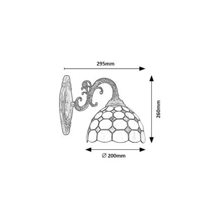Brilagi - Tiffany vitražna stenska svetilka DORAN 1xE27/40W/230V