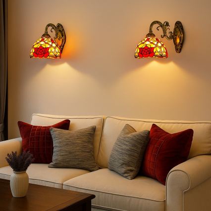 Brilagi - Tiffany vitražna stenska svetilka GARLAN 1xE27/40W/230V