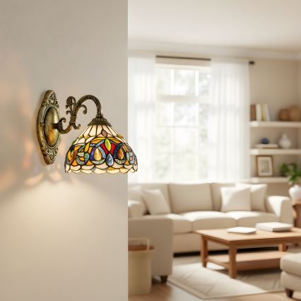 Brilagi - Tiffany vitražna stenska svetilka LUISA 1xE27/40W/230V