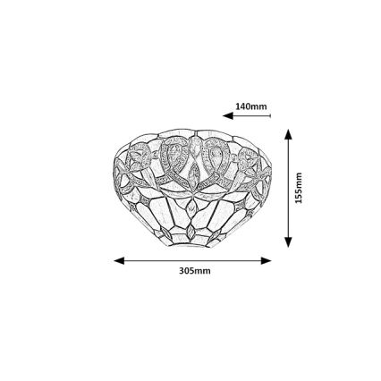 Brilagi - Tiffany vitražna stenska svetilka LUISA 1xE27/40W/230V
